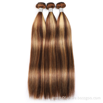 P4/27 color 2021 New Popular Products Piano Color 12 14 16 Inch Double Drawn Silky Straight Hair Bundles